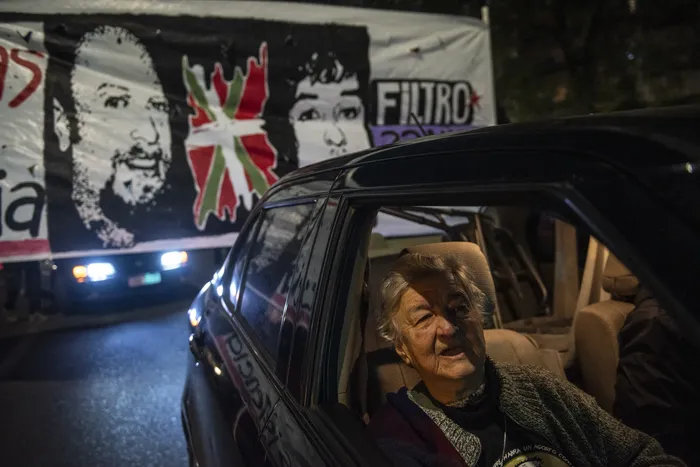 Norma Morroni, el 24 de agosto, durante la movilización. · Foto: Diego Vila