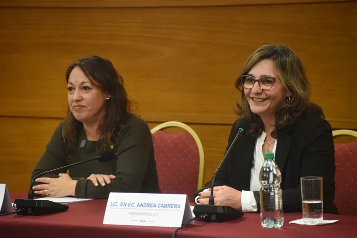 Fernanda Cardona y Andrea Cabrera, el 18 de agosto. · Foto: Ministerio de Industria, Energía y Minería