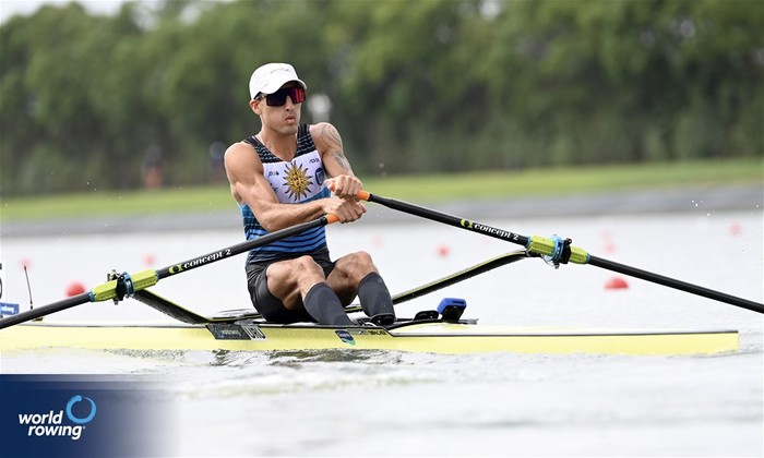Felipe Klüver en el Campeonato Mundial de Remo, en Shanghái, China. Foto: Detlev Seyb