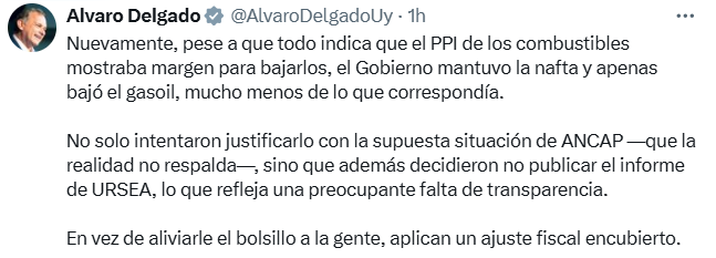 Delgado sobre combustibles