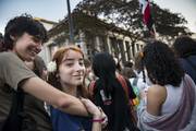 Movilización por el día de los Martires Estudiantiles, el 14 de agosto de 2022, en la Udelar	
Foto: Mara Quintero