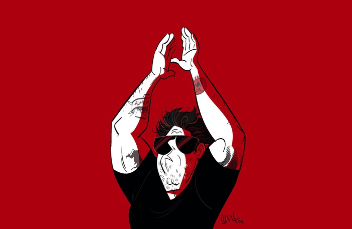 Foto principal del artículo 'Y si me despierta el día presumido: Andrés Calamaro en Montevideo' · Ilustración: Cristian Moreira (MiLoco)