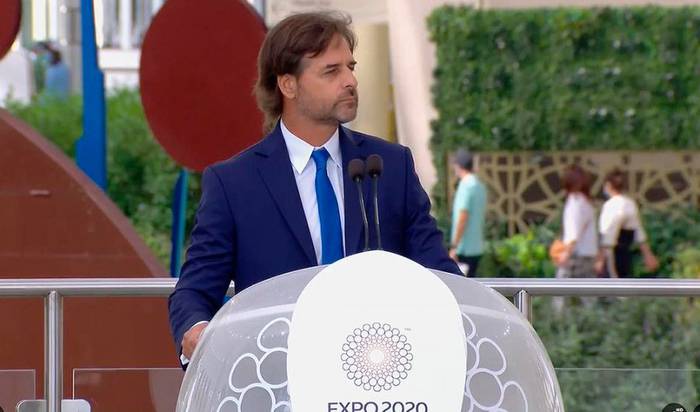 Luis Lacalle Pou, en la Expo 2020 Dubái. Foto: Presidencia