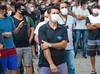 Trabajadores de la empresa Ford, durante una protesta frente a la fábrica en Taubate, San Pablo, el 12 de enero.
Trabajadores de la empresa Ford, durante una protesta frente a la fábrica en Taubate, San Pablo, el 12 de enero.