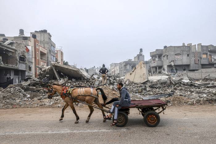 Ciudad de Rafah, el 9 de febrero, al sur de la Franja de Gaza. · Foto: Mohamed Abed, AFP