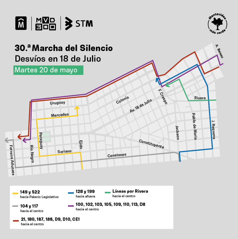 desvíos por Marcha del Silencio 2