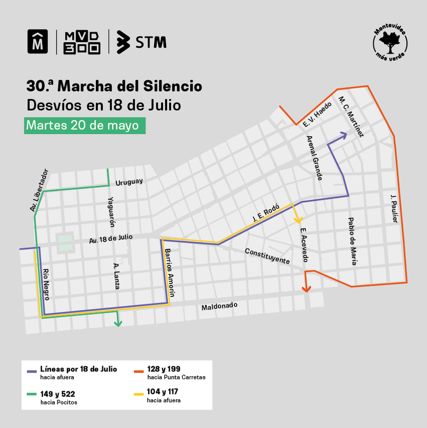 desvíos por Marcha del Silencio 1