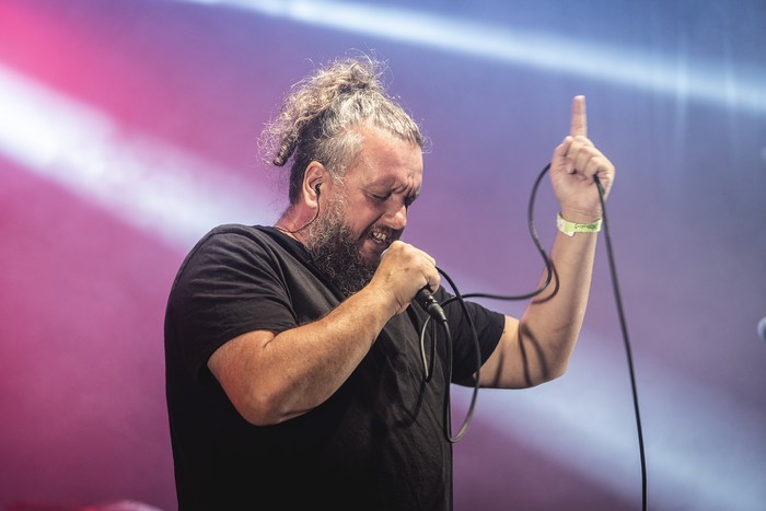 Claudio _Cope_ Piquinela, durante un show de Graffolitas en Sala del Museo (archivo, 2023). · Foto: Difusión