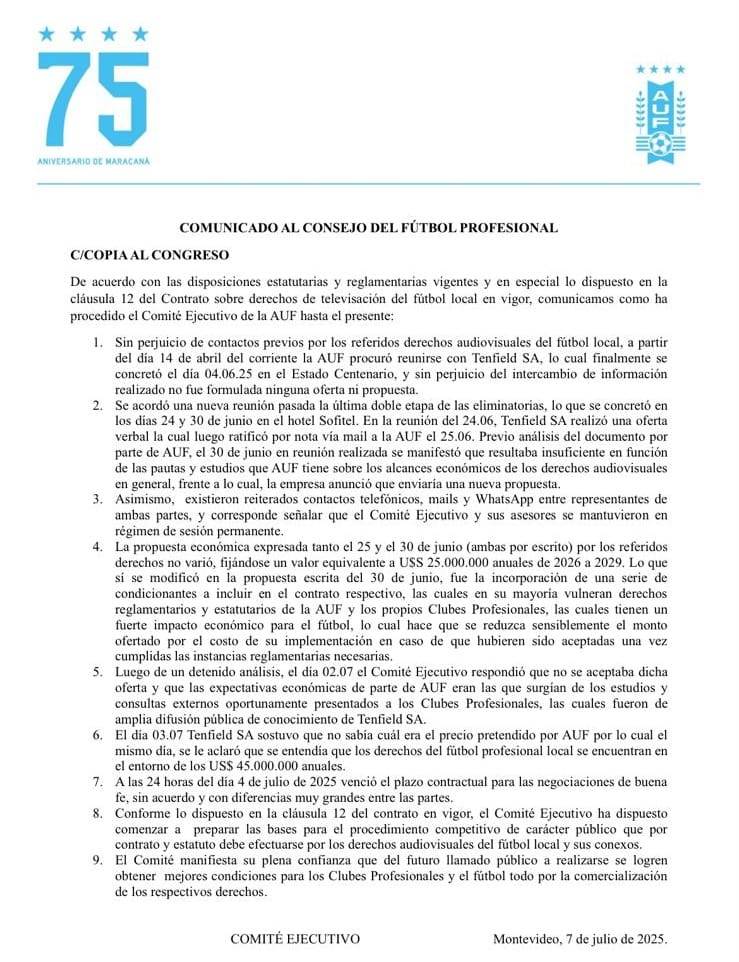 Comunicado AUF Julio 2025