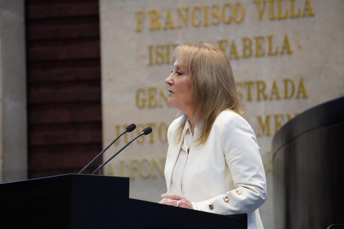 Carolina Cosse, en el foro parlamentario, el 11 de agosto, en México · Foto: x