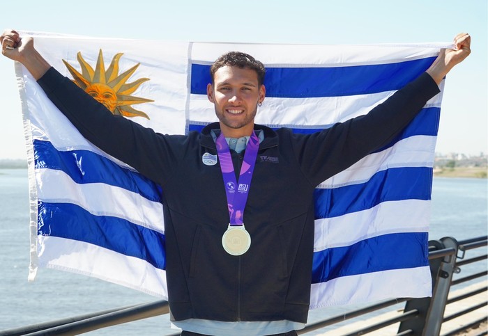 Luciano García, durante la premiación, el 13 de agosto, en Asunción. · Foto: COU