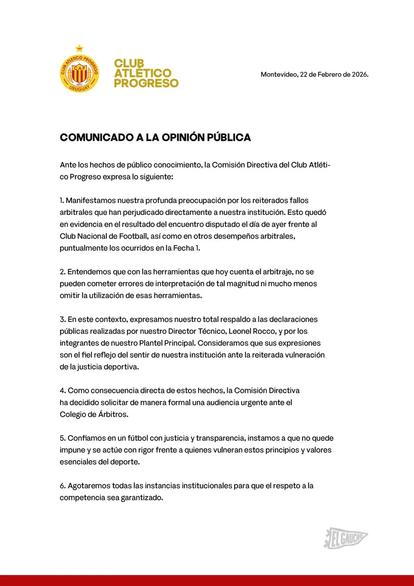 Comunicado Progreso Febrero 2026