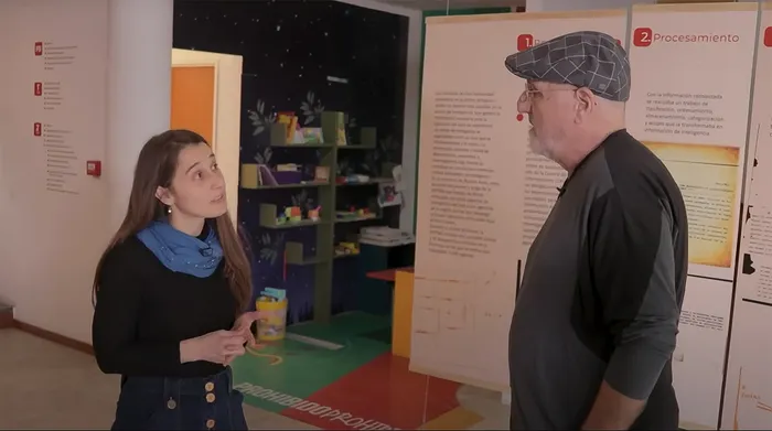 Virginia Sampietro, de Comunicación Provincial de la Memoria, y Norberto _Ruso_ Verea.