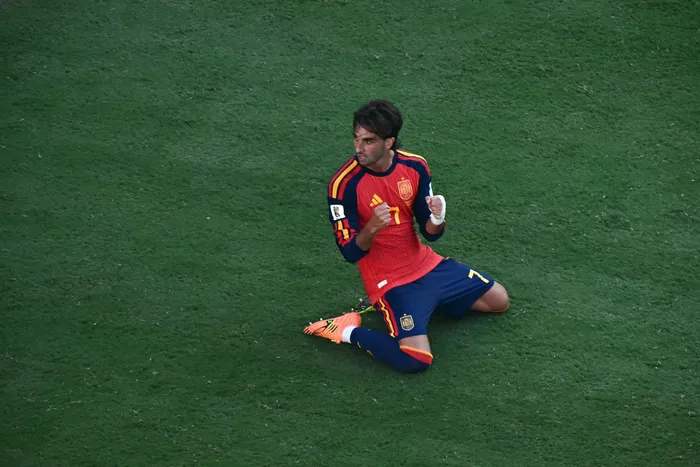 Ferrán Torres, de España, el 19 de julio, en el estadio de Nueva Jersey. · Foto: Jewel Samad / AFP