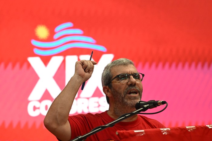 Javier Díaz, secretario general del Sunca en el XIX Congreso del Sunca en el Club Cordon · Foto: Guillermo Legaria