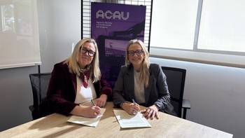 Gisella Previtali y Erika Hoffmann, el 7 de agosto. · Foto: Medios Públicos