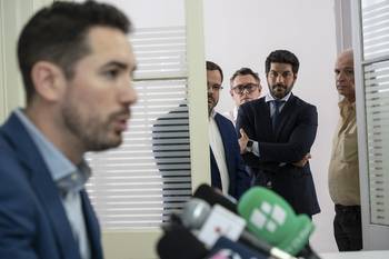 Diego Sanjurjo, Felipe Schipani, Leonardo Viñas, Andrés Ojeda y Ariel Amen, el 2 de febrero, en el Partido Colorado. · Foto: María Vivanco