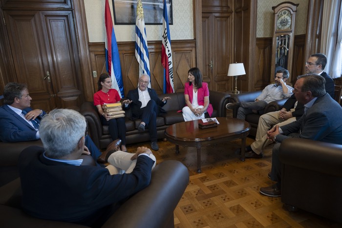 Entrega del acuerdo Mercosur - Unión Europea, el 10 de febrero, en el Senado. · Foto: María Vivanco