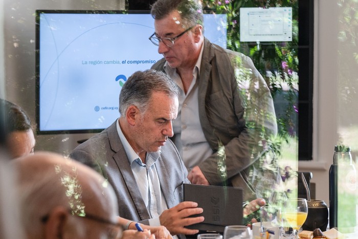 El presidente de la República, Yamandú Orsi, ayer, durante reunión en la sede del Centro de Formación para la Integración Regional. Foto: María Vivanco