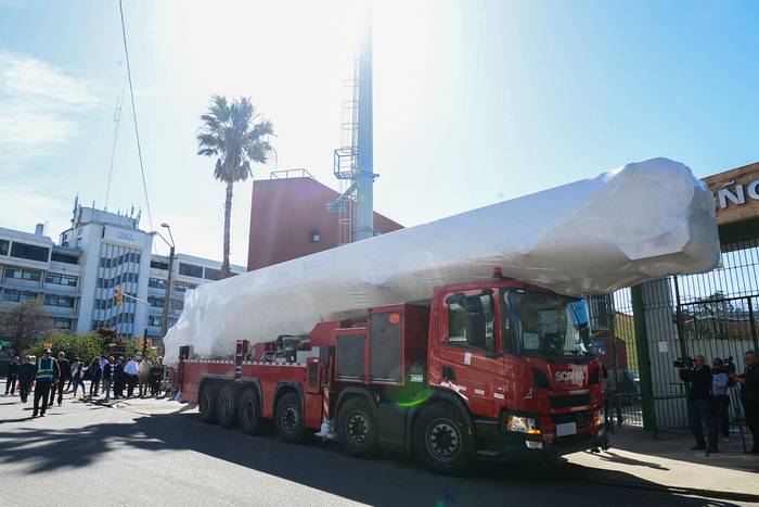 Presentación del nuevo camión de bomberos, el 15 de setiembre, en Maldonado. · Foto: Natalia Ayala