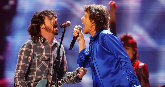 Jagger y Grohl. · Foto: s/d de autor