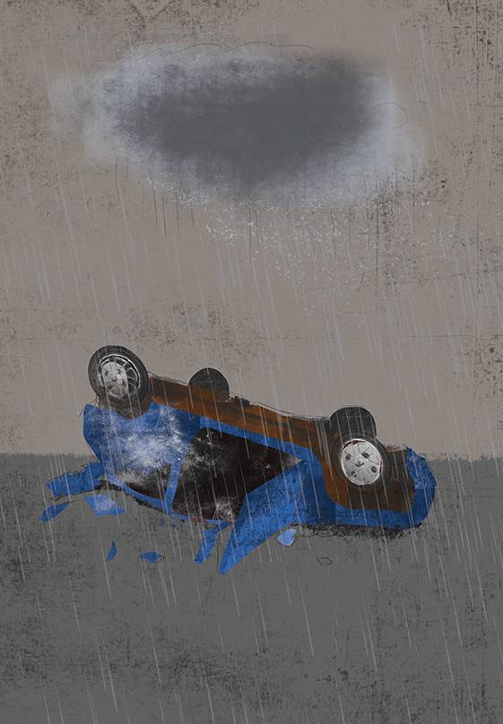 Foto principal del artículo 'Como una lluvia gris' · Ilustración: Matías Acosta