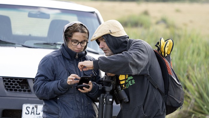 Los directores Manuela López y Exequiel Caldas en rodaje. · Foto: Atenea Colectivo Films