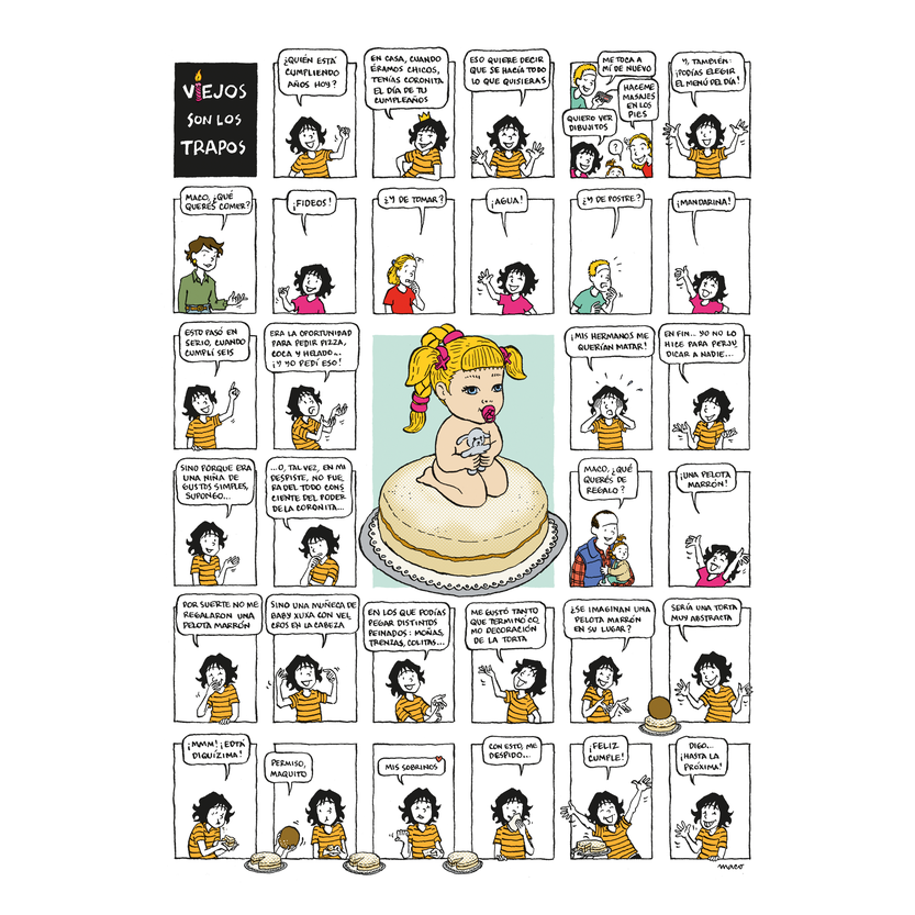 ilustración gigantes torta