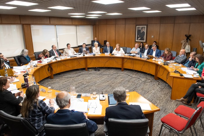 Comisión de lavado de activos de diputados, el 7 de noviembre, en el anexo del Palacio Legislativo. · Foto: Martín Hernández Müller