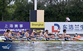 Equipo de Francia durante el Campeonato Mundial de Remo en Shanghái, China. Foto: Maren Derlien