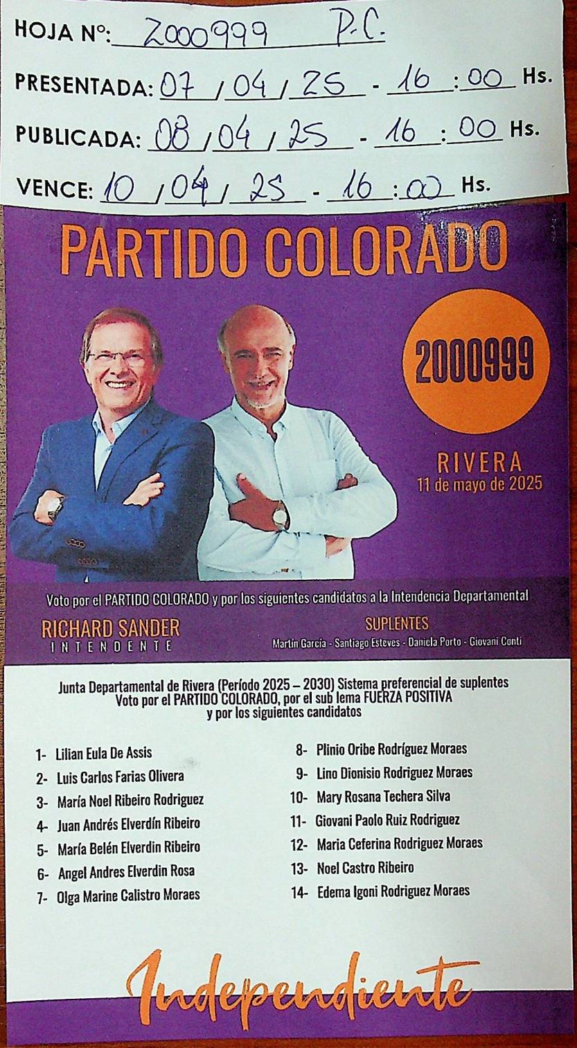 Mieres lista Rivera