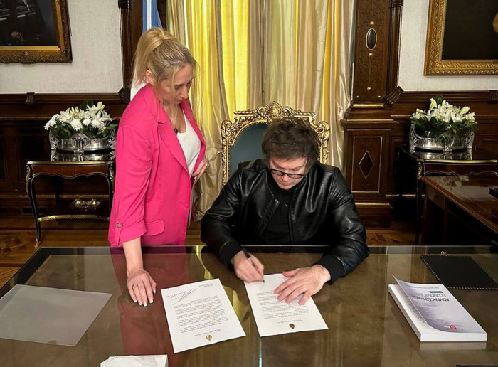 Karina y Javier Milei en la Casa Rosada. (archivo, 2024) · Foto: Presidencia Argentina
