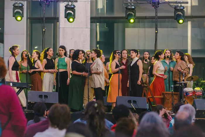 Coro Panambí durante la edición en el Teatro Solís. · Foto: S/d de autor, difusión