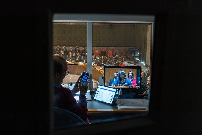 Linda Thomas-Greenfield, embajadora de EEUU ante las Naciones Unidas, durante el Consejo de Seguridad de la ONU, en Nueva York. · Foto: Eduardo Muñoz Álvarez, GETTY IMAGES, AFP