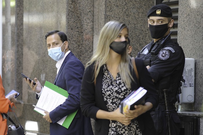 Juan Raúl Williman, el 5 de febrero, a la salida del palacio de los Tribunales, en Montevideo.
 · Foto: Federico Gutiérrez