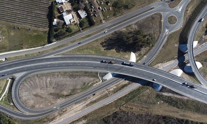 Accesos a Canelones en ruta 5. (archivo, julio de 2025) · Foto: Gianni Schiaffarino
