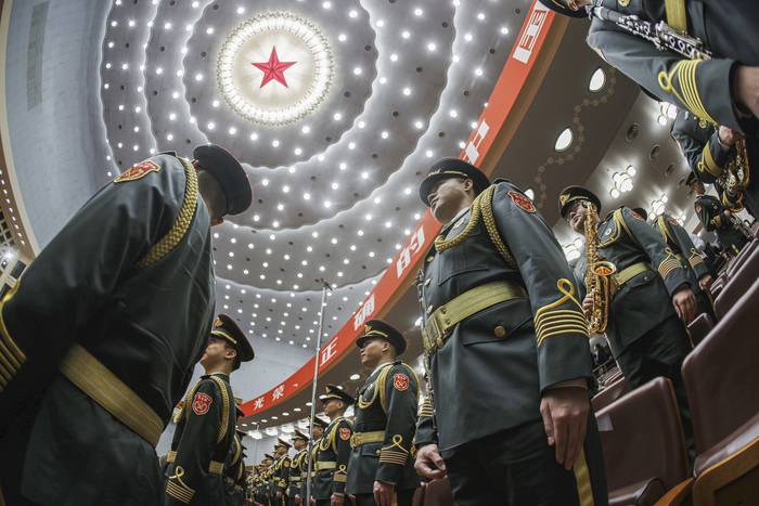 Ceremonia inaugural del XX Congreso Nacional del Partido Comunista de China, el 16 de octubre, en el Gran Salón del Pueblo en Beijing.Foto:EFE/EPA/Mark Cristino