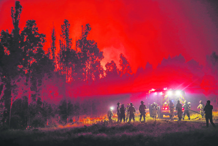 Incendio en Purén, región de la Araucanía, Chile, el 4 de febrero de 2023. Foto: Javier Torres, AFP