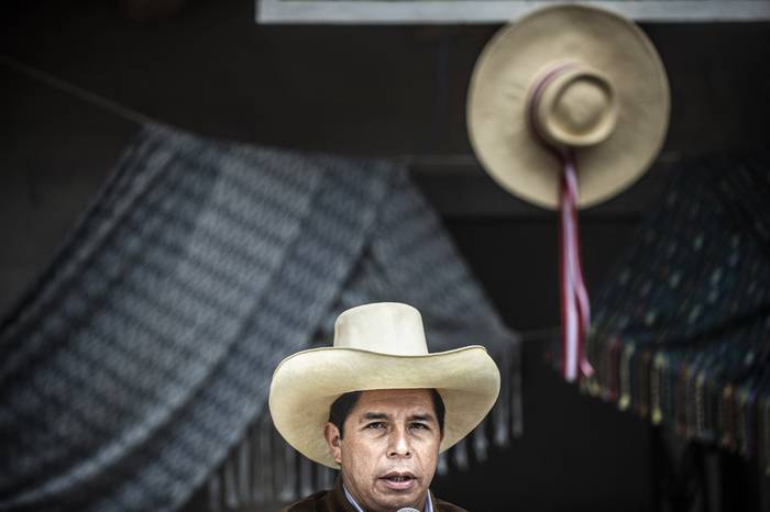 Pedro Castillo, en la región de Cajamarca, al noreste del Perú (archivo, junio de 2021). · Foto: Ernesto Benavides, AFP