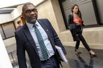 Edgardo Ortuño, el 17 de setiembre, luego de la Comisión de Presupuesto integrada con Hacienda. · Foto: Rodrigo Viera Amaral