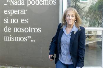 Carolina Cosse, el 11 de setiembre, en La Huella de Seregni, en Montevideo. · Foto: Rodrigo Viera Amaral