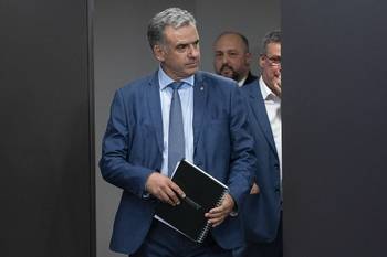 El presidente Yamandú Orsi, el 29 de setiembre, en Torre Ejecutiva. · Foto: Alessandro Maradei