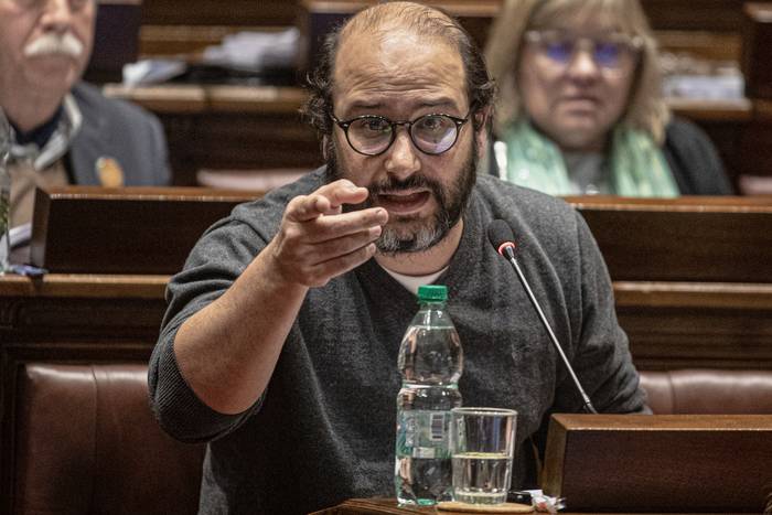 Sebastián Valdomir, el 16 de agosto de 2022, en la Cámara de Diputados. · Foto: .