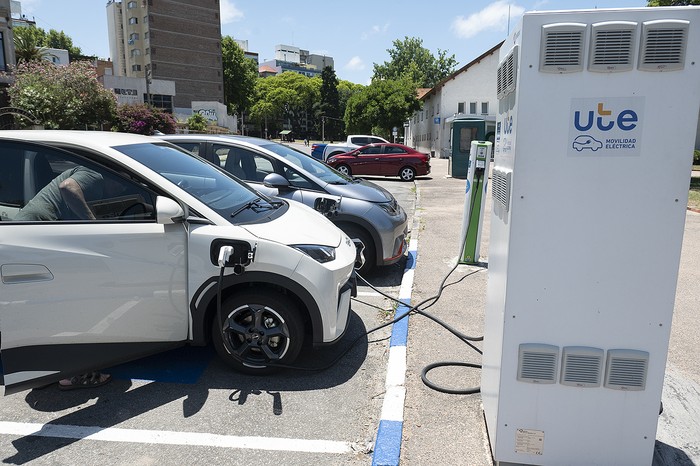 Puesto de carga de vehículos eléctricos.