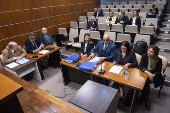 Audiencia del juicio contra Alberto Iglesias en el juzgado de la calle Juan Carlos Gómez. · Foto: Alessandro Maradei