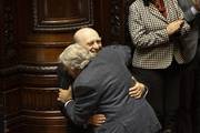 Julio María Sanguinetti y José Mujica, renuncian a sus bancas en el senado, el 20 de octubre de 2020, en el senado	
Foto: Mariana Greif