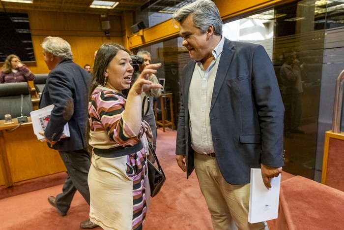 Betiana Díaz y Carlos Camy en el Parlamento. (Archivo, setiembre de 2024) · Foto: Rodrigo Viera Amaral