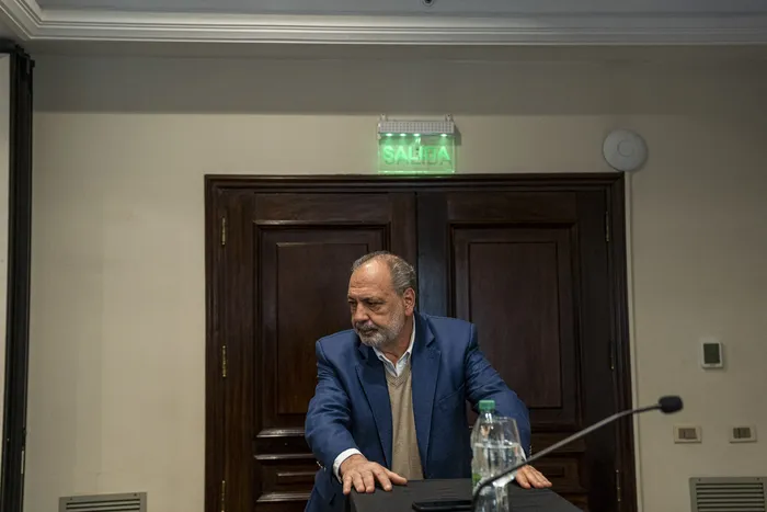 Jorge Gandini, el 22 de setiembre, en conferencia de prensa. · Foto: Ernesto Ryan