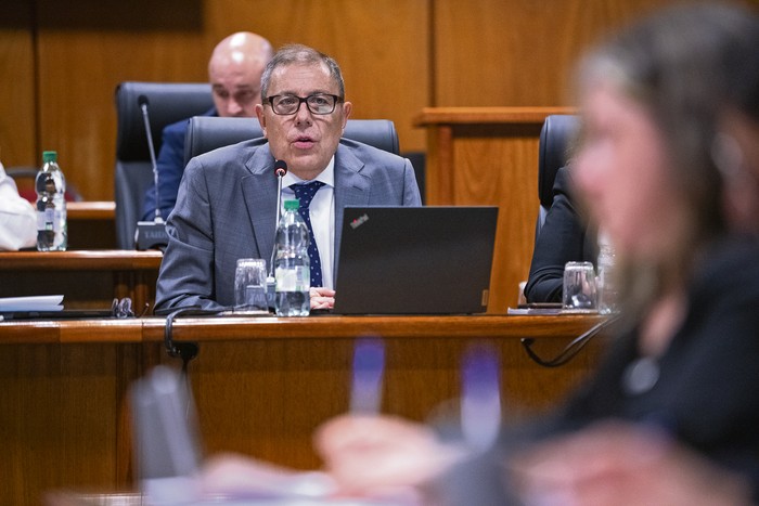 Gabriel Oddone, el 20 de noviembre, en el edificio anexo del Palacio Legislativo. · Foto: Gianni Schiaffarino