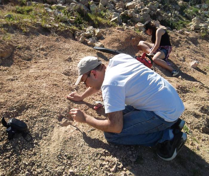 Pablo Toriño en colecta de fósiles de celacanto (archivo, setiembre 2016). · Foto: Daniel Perea